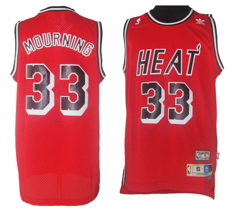  NBA Miami Heat 33 Alonzo Mourning Swingman Throwback Red Jersey